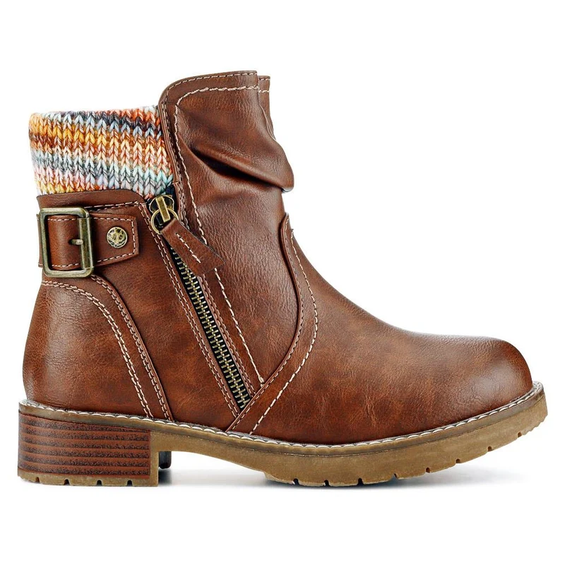 Extra-Wide Knitted Cuff Boots - BELLINI / 326 750 - Brown