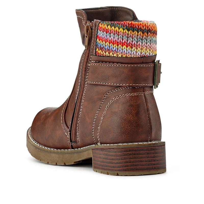 Extra-Wide Knitted Cuff Boots - BELLINI / 326 750 - Brown