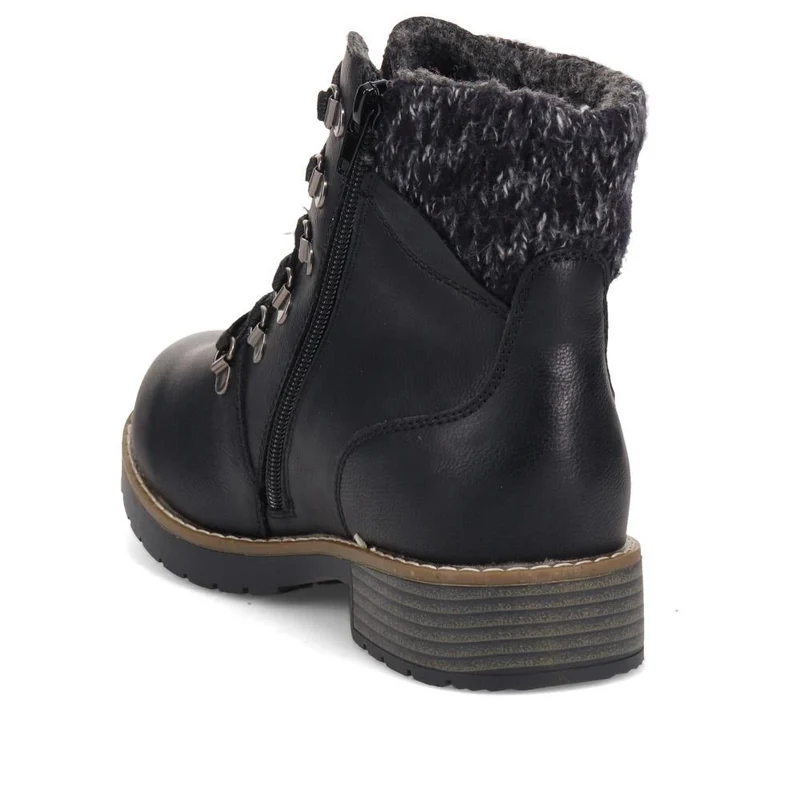 Extra Wide Padded Cuff Ankle Boots - AUDREEN / 326 597 - Black