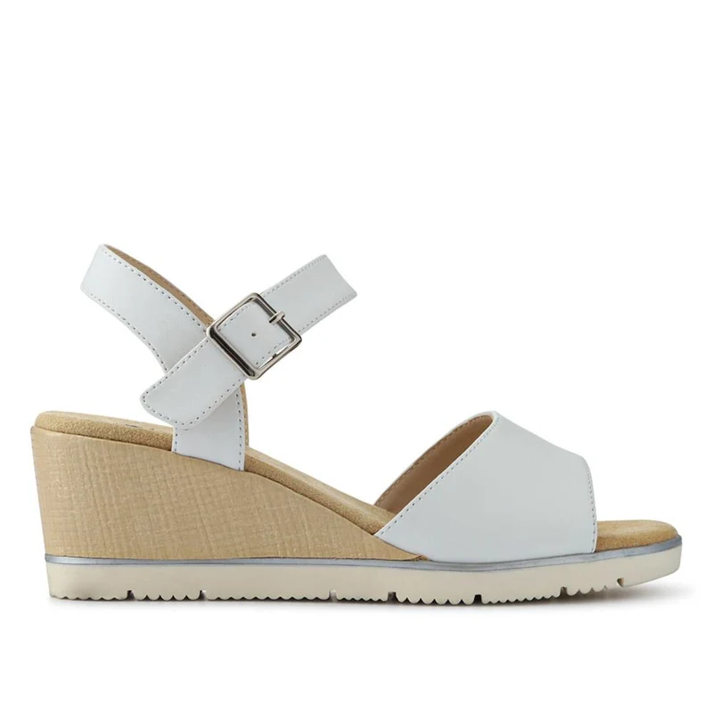 Elasticated Casual Sandals - WBINS41038 / 327 221 - White