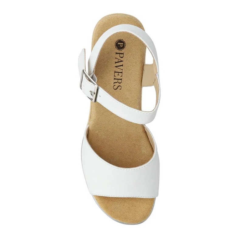 Elasticated Casual Sandals - WBINS41038 / 327 221 - White