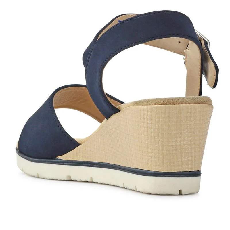 Elasticated Casual Sandals - WBINS41038 / 327 221 - Navy