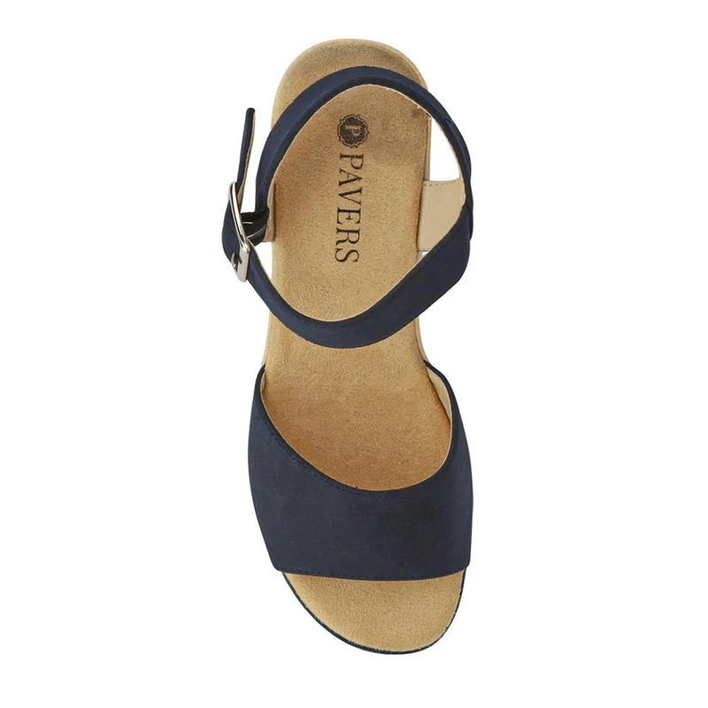 Elasticated Casual Sandals - WBINS41038 / 327 221 - Navy
