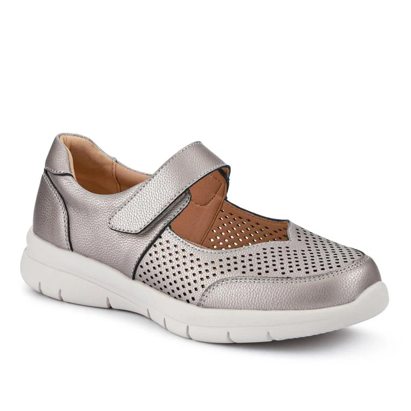 Chunky Leather Wide-Fit Mary Janes - BRK41037 / 327 020