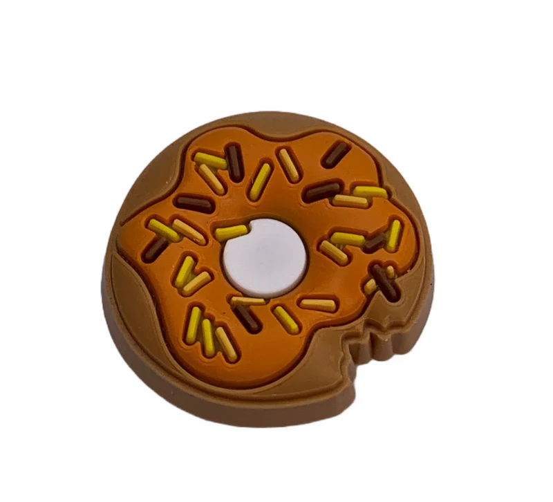 Crocs Jibbitz Gruseliger orangefarbener Donut-Anhänger für Halloween