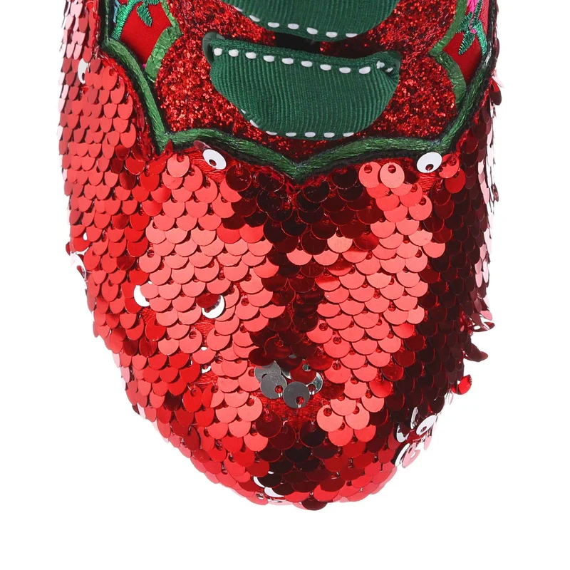 Irregular Choice Damen-Stiefelette „Chinese Whispers“ mit Absatz – Rot