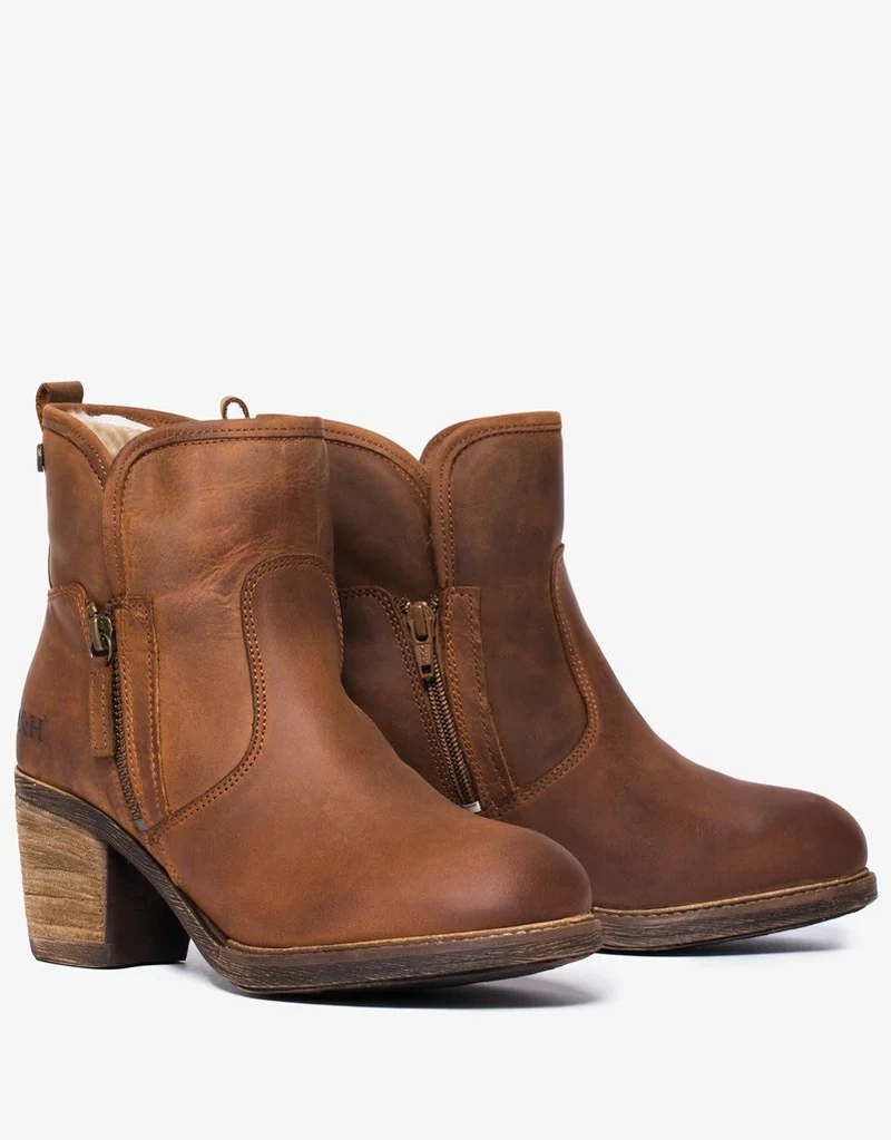 Oak & Hyde East Side Cesar Leder-Knöchelbuch für Damen – Cognac