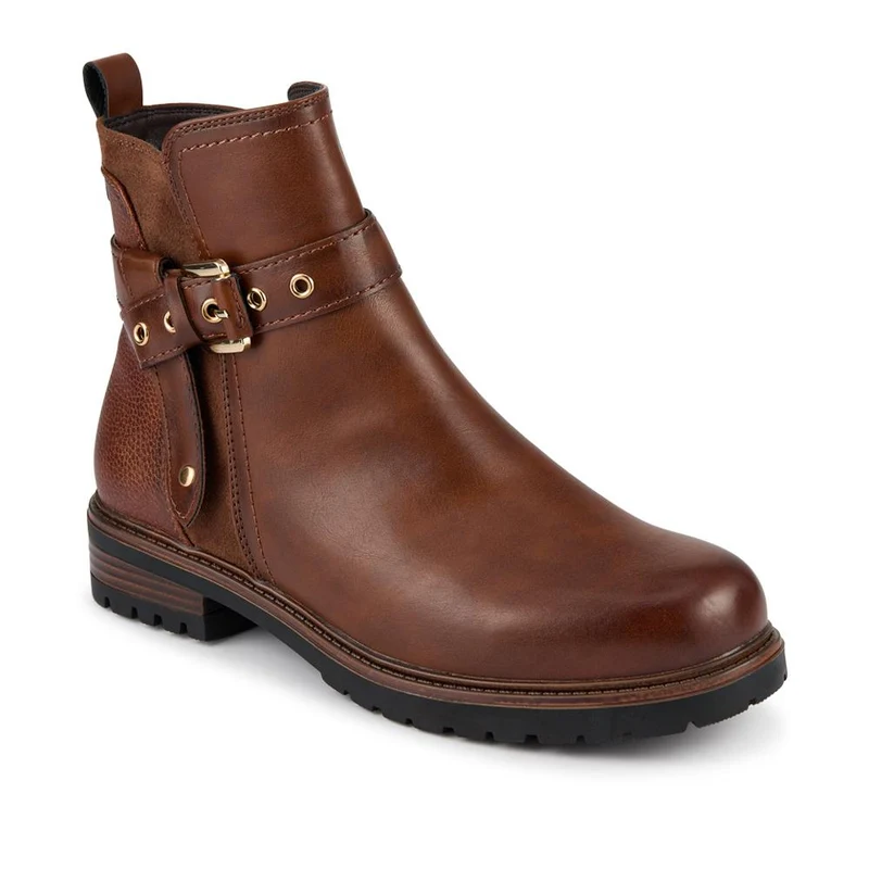 Buckle-Detail Ankle Boots - WOIL40003 / 326 127 - Tan