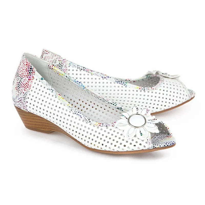 Open-Toed Pumps - SAND1900 / 135 753 - White Multi