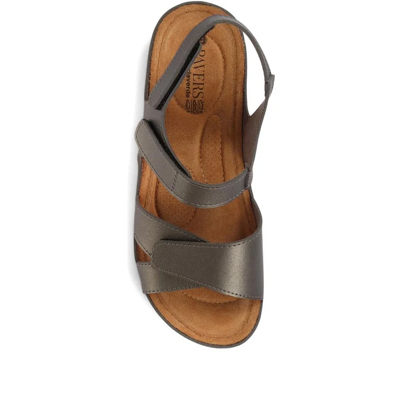 Adjustable Cushioned Sandals - SERAY33011 / 320 083 - Pewter