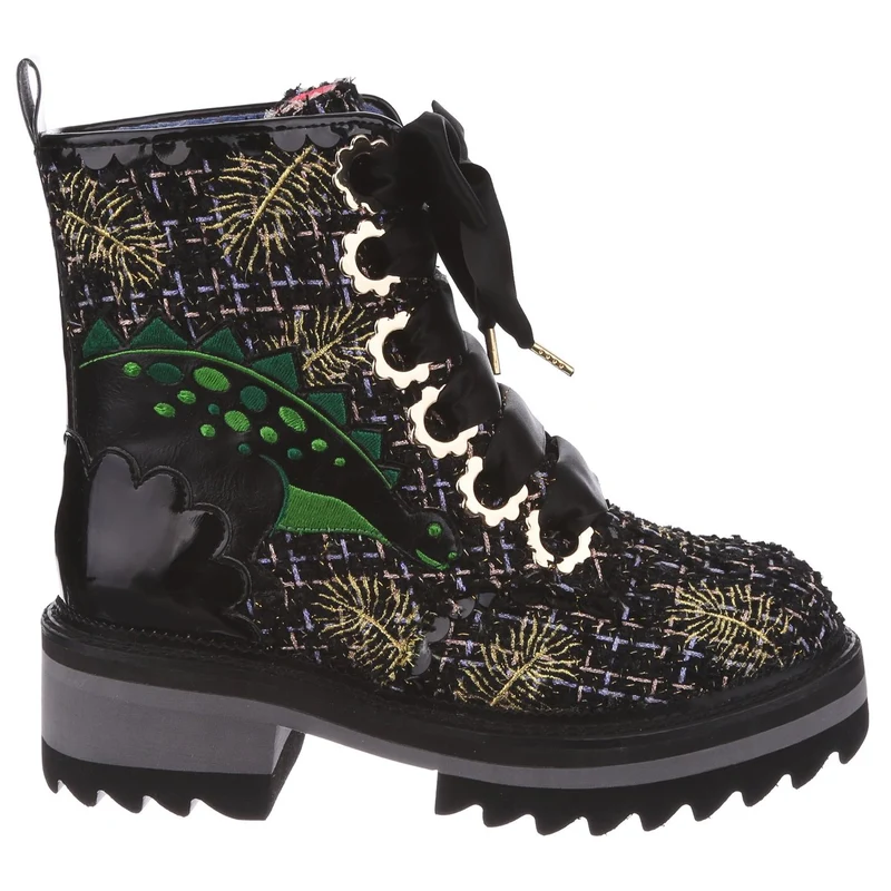 Irregular Choice Jurassic-Sprungstiefel für Damen – Schwarz