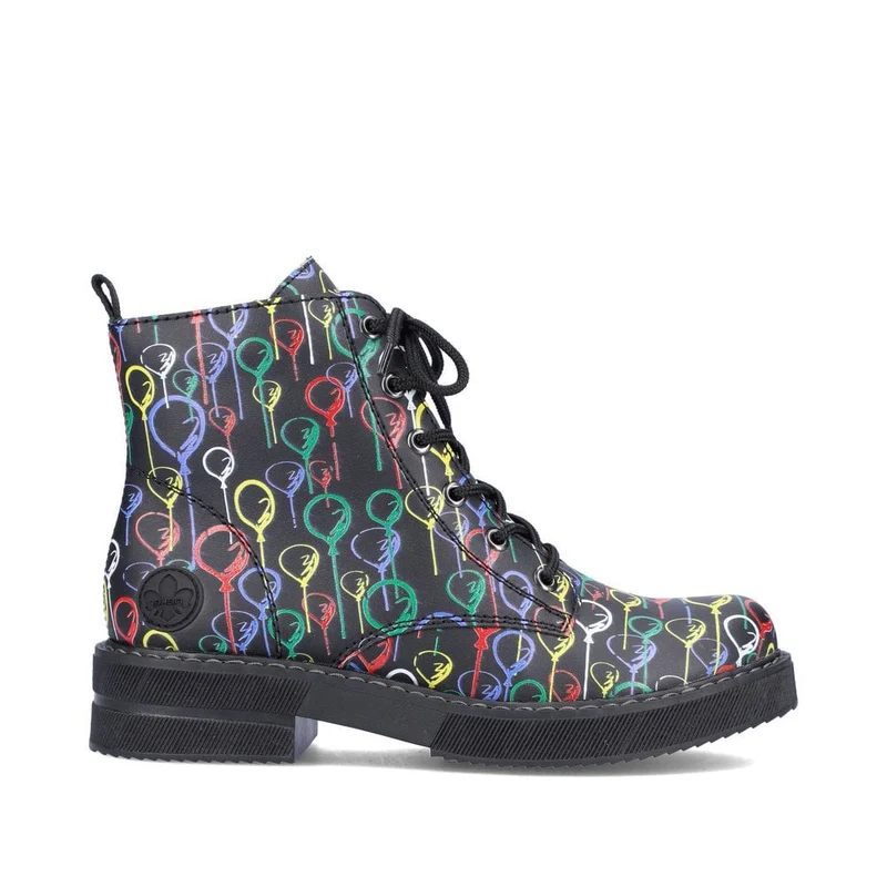 Rieker Modische Damen-Stiefelette mit Ballon-Print – Mehrfarbig