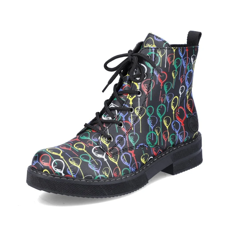 Rieker Modische Damen-Stiefelette mit Ballon-Print – Mehrfarbig