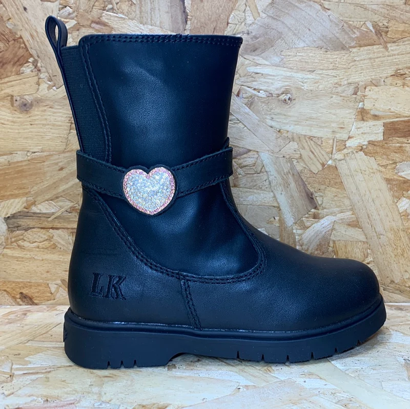 Lelli Kelly Manuela Mid Lederstiefel für Kinder – Schwarz