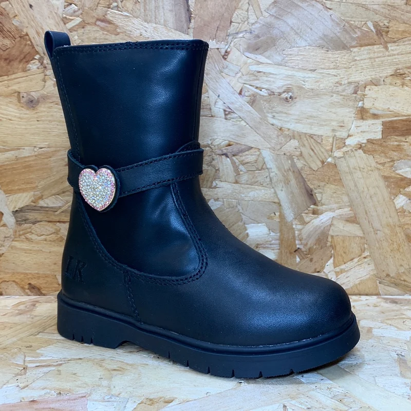 Lelli Kelly Manuela Mid Lederstiefel für Kinder – Schwarz