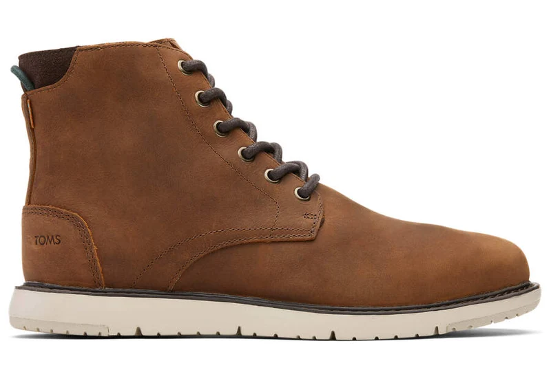 TOMS Wasserdichter Hillside-Lederstiefel für Herren – Topasbraun