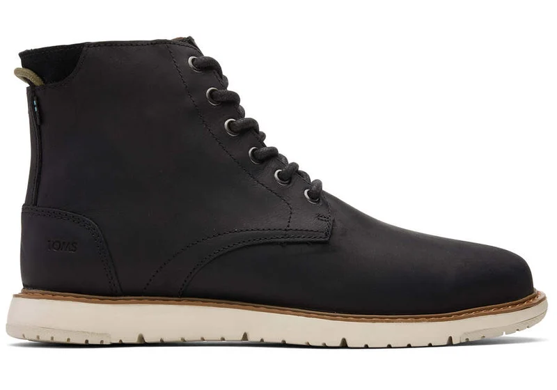 TOMS Wasserdichter Hillside-Lederstiefel für Herren – Schwarz