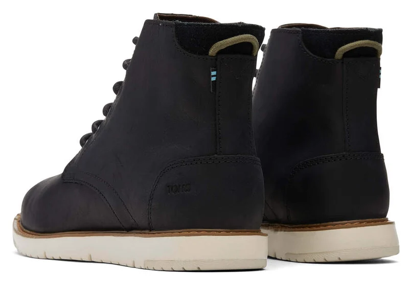 TOMS Wasserdichter Hillside-Lederstiefel für Herren – Schwarz