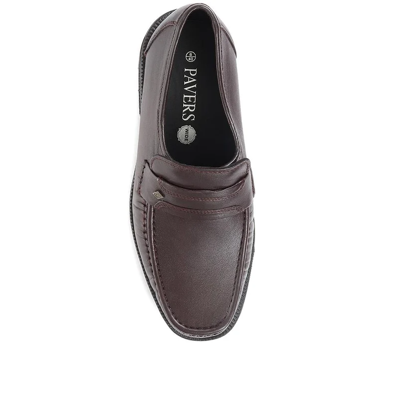 Wide Fit Classic Leather Loafers - NAP35027 / 322 486 - Burgundy