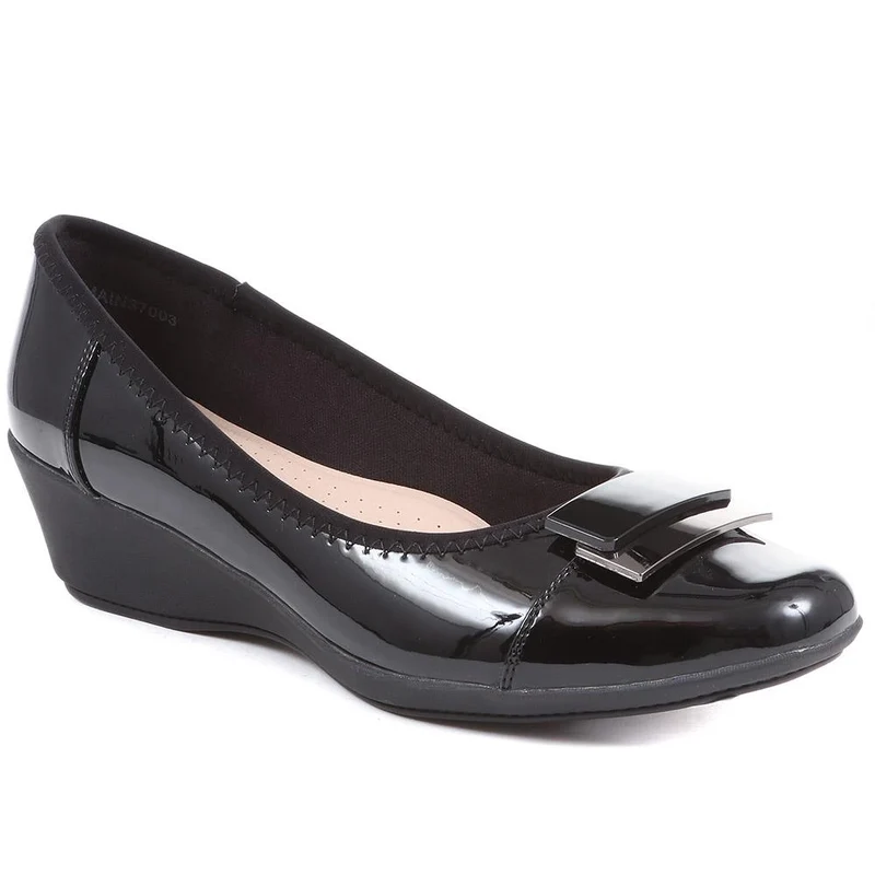Cushioned Ballet Pumps - MAIN37003 / 323 270 - Black Patent