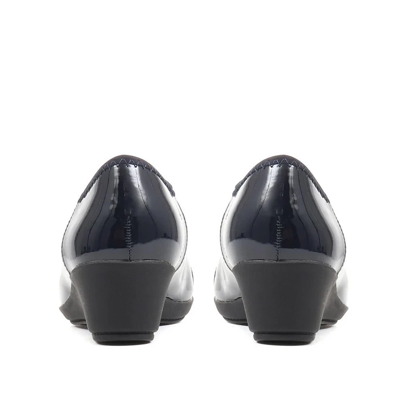 Cushioned Ballet Pumps - MAIN37003 / 323 270 - Navy Patent