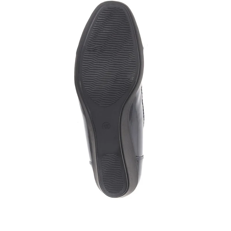Cushioned Ballet Pumps - MAIN37003 / 323 270 - Navy Patent