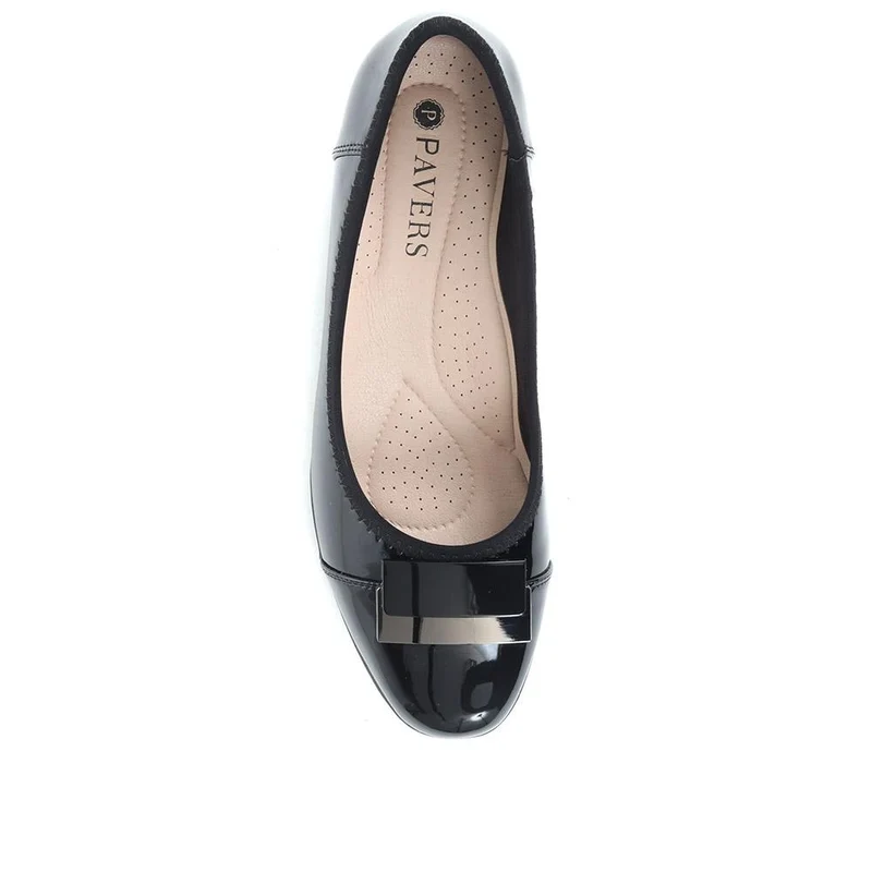 Cushioned Ballet Pumps - MAIN37003 / 323 270 - Black Patent