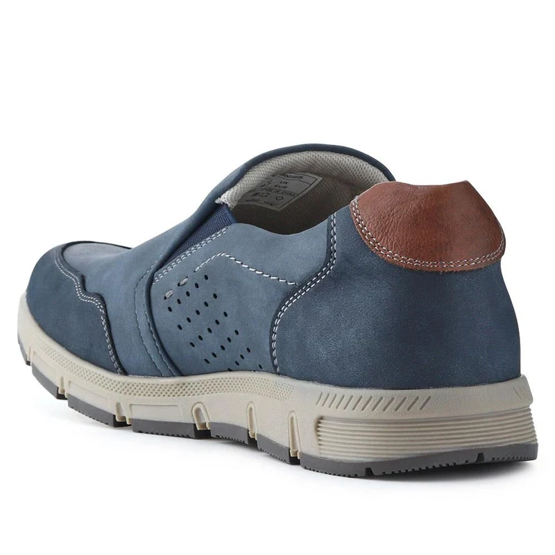 Wide Fit Casual Slip-On Trainers - WBINS40029 / 325 788 - Navy