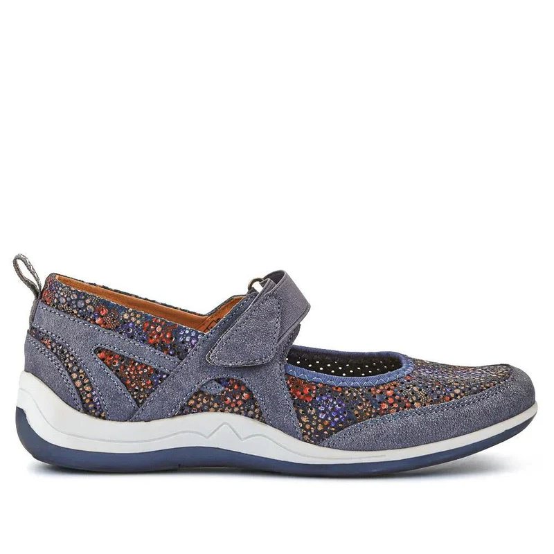 Lightweight Mary-Jane Ladies Trainers - BRK33019 / 319 642 - Navy Floral
