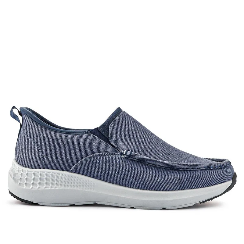 Easy Step In Wide Fit Laceless Trainers - BOJIE41013 / 327 259 - Navy
