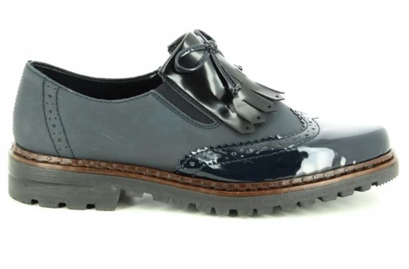 Rieker Slip-On-Brogue für Damen – Marineblau