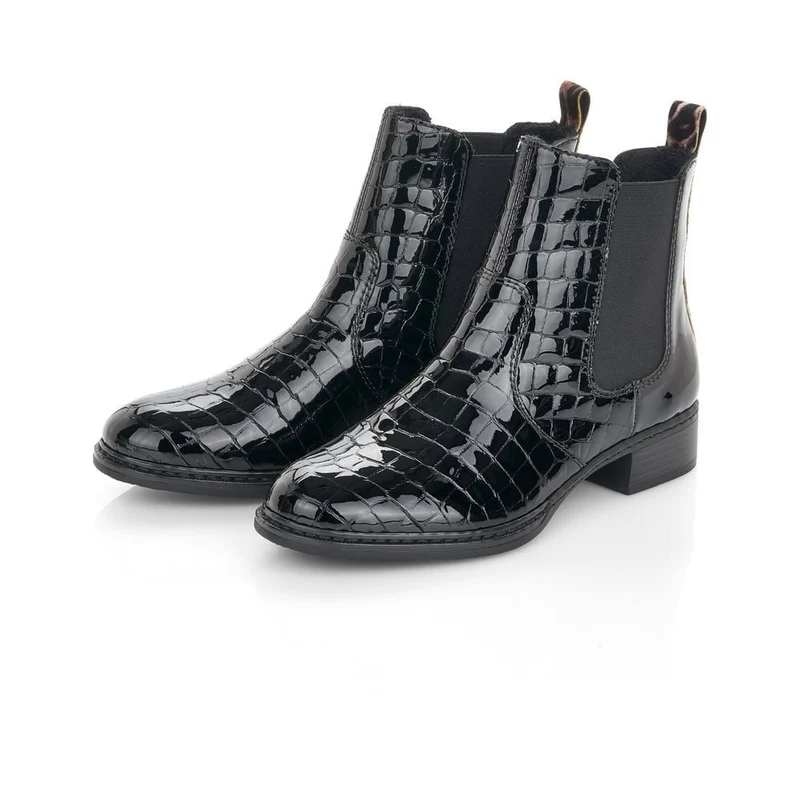 Rieker Damen-Stiefelette mit Fleece-Futter – Schwarz