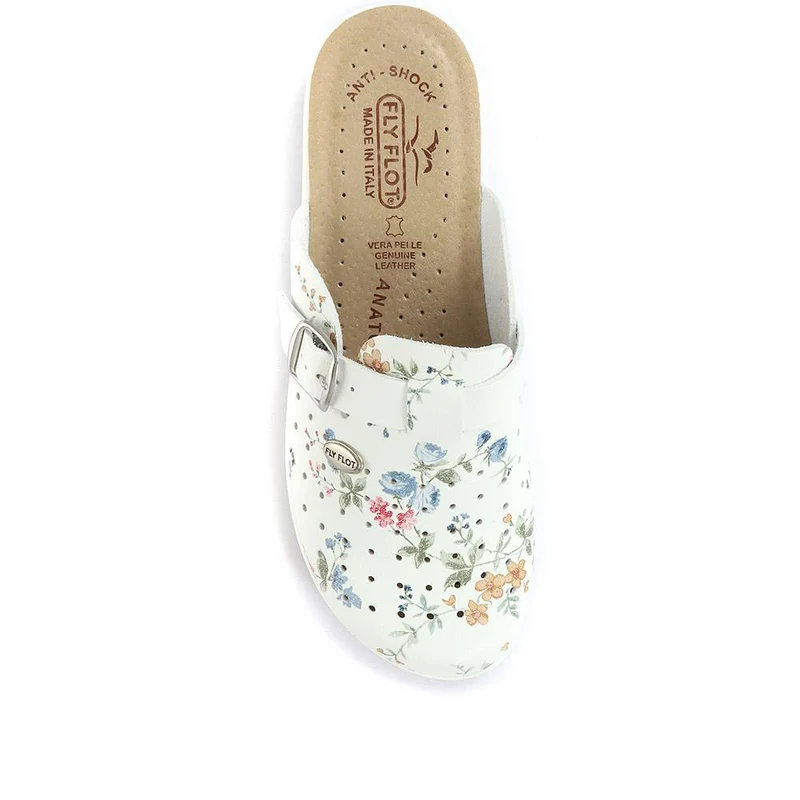 Fly Flot Floral Print Clogs - FLY29028 / 313 800 - White Floral