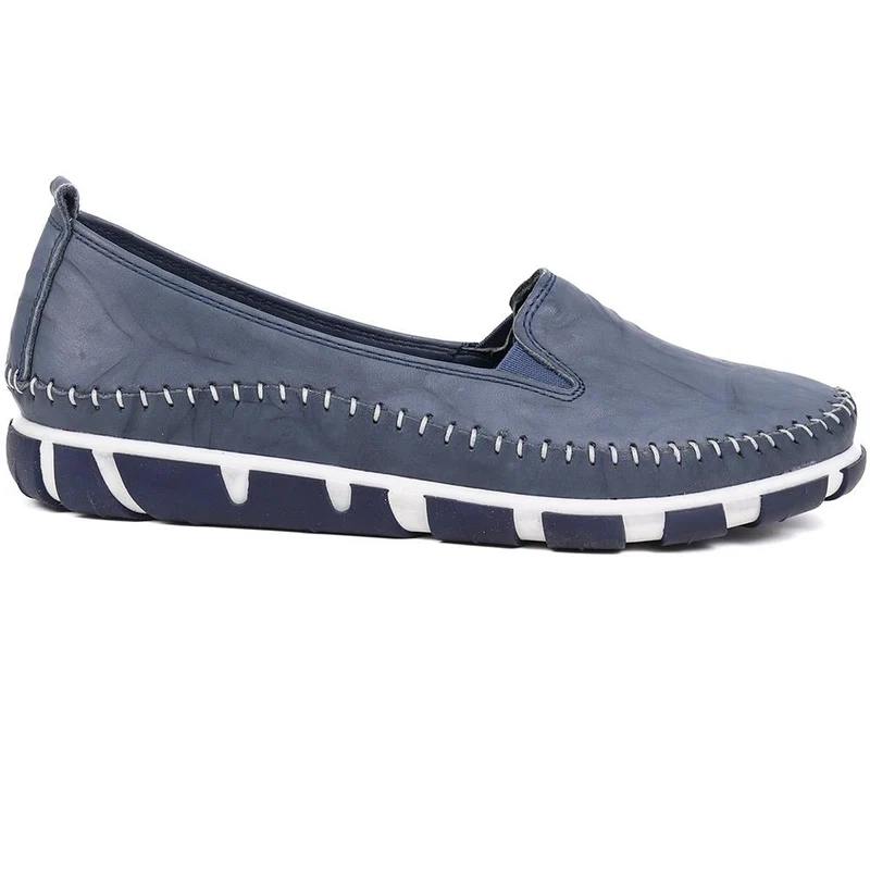 Slip-On Leather Pumps - GOKH39011 / 326 241 - Navy