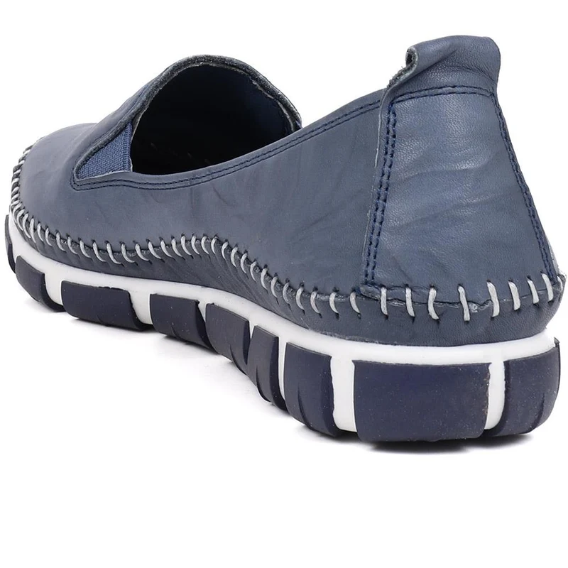 Slip-On Leather Pumps - GOKH39011 / 326 241 - Navy