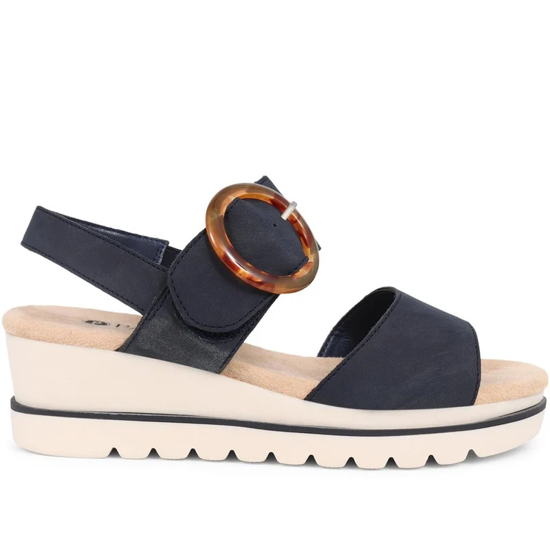 Touch-Fasten Platform Sandals - WBINS39031 / 325 231 - Navy