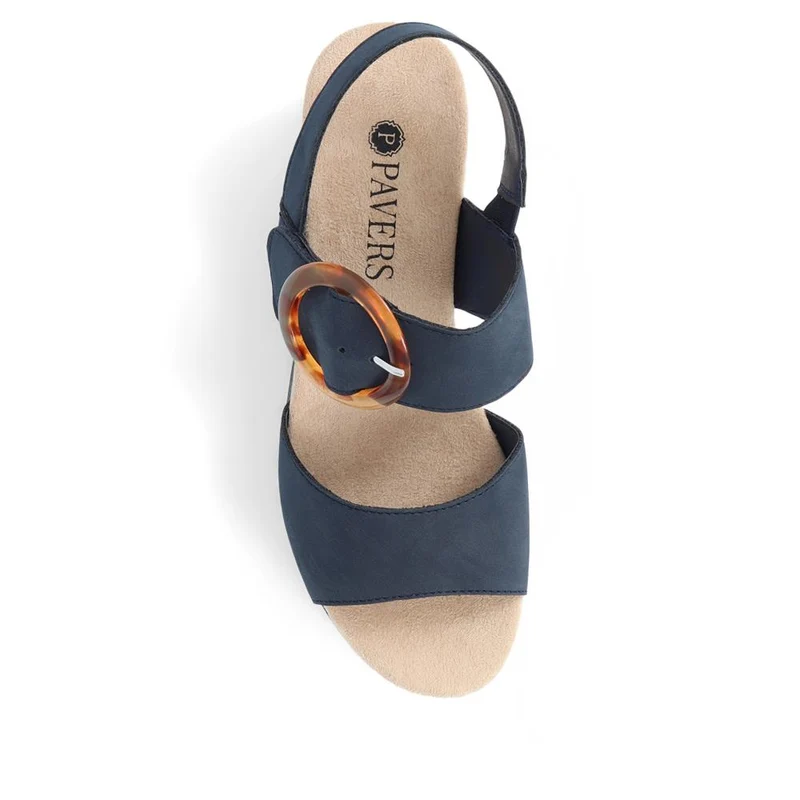Touch-Fasten Platform Sandals - WBINS39031 / 325 231 - Navy