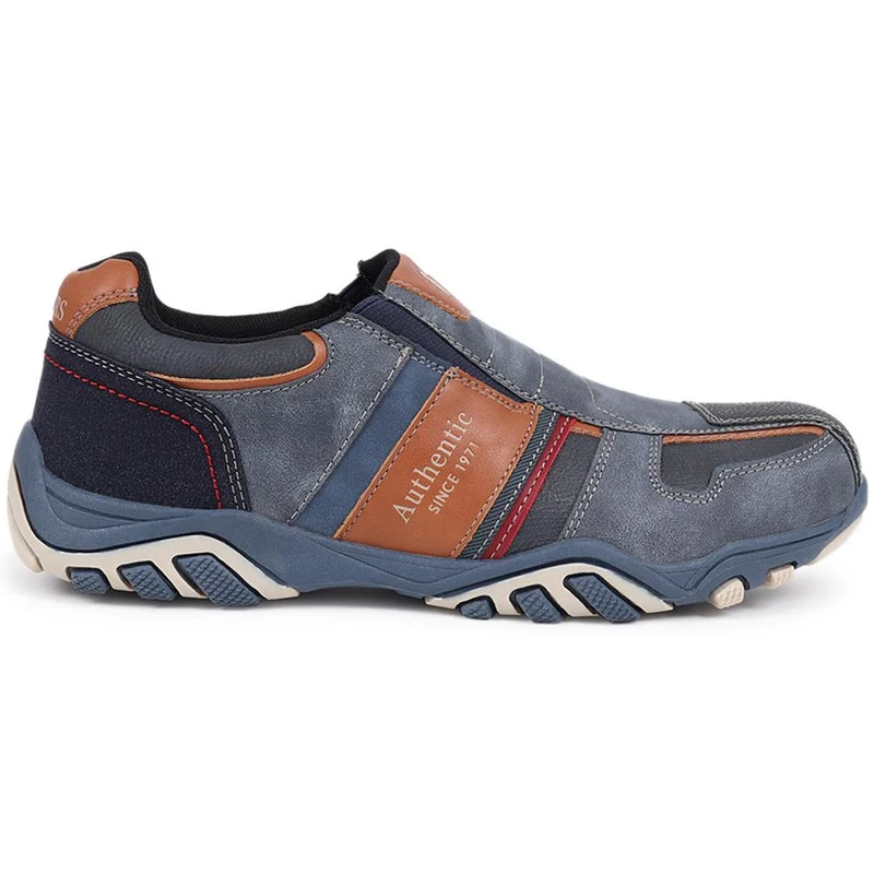 Wide Fit Slip-On Trainers - VSHI40003 / 325 701 - Navy Multi