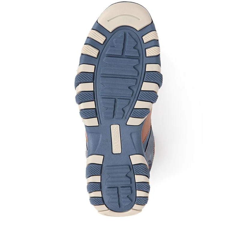 Wide Fit Slip-On Trainers - VSHI40003 / 325 701 - Navy Multi