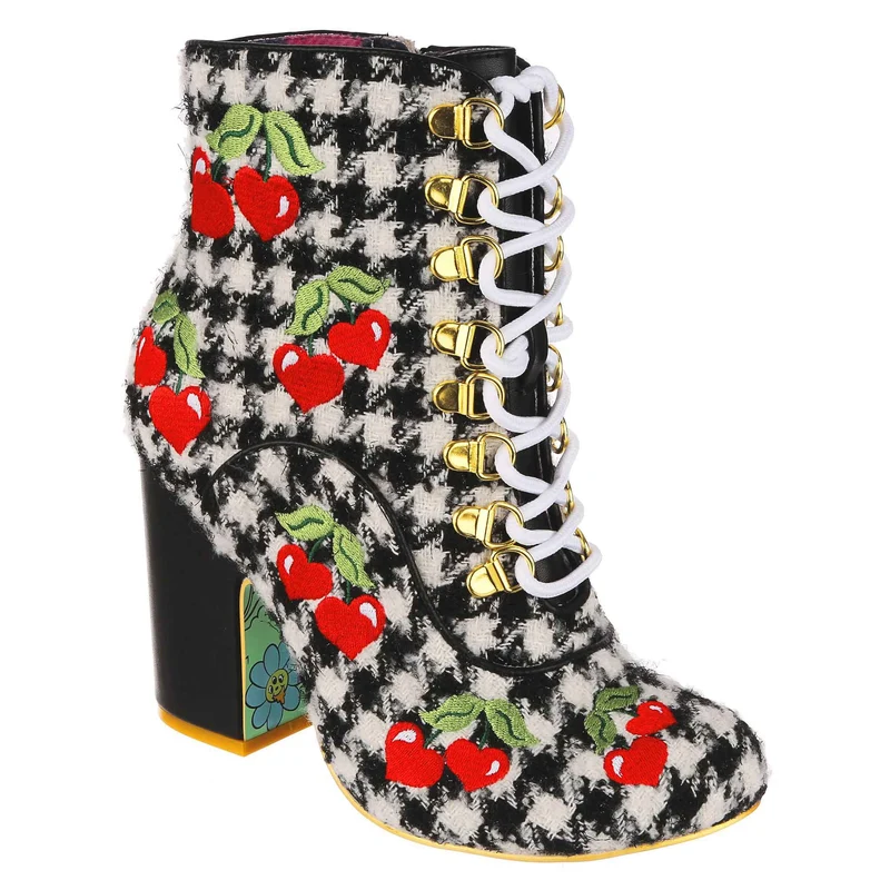Irregular Choice Damen Fruity Picnic Stiefeletten – Schwarz