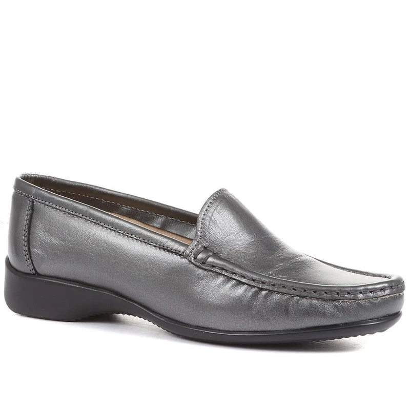 Smart Leather Loafers - CONT2400 / 309 091 - Pewter