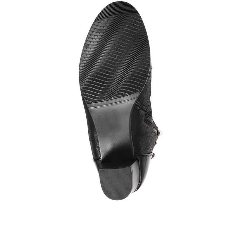 Block-Heeled Ankle Boots - WLIG26000 / 310 506 - Black-Black Patent