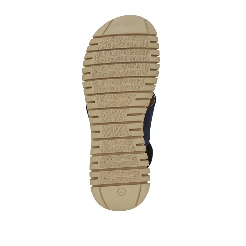 Elasticated Leather Sandals - RNB41006 / 327 239 - Navy