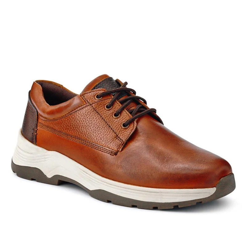 Extra-Wide Memory Foam Lace-Up Shoes - NICOLAS / 326 968 - Cognac