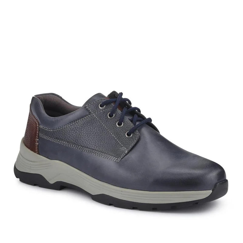 Extra-Wide Memory Foam Lace-Up Shoes - NICOLAS / 326 968 - Navy