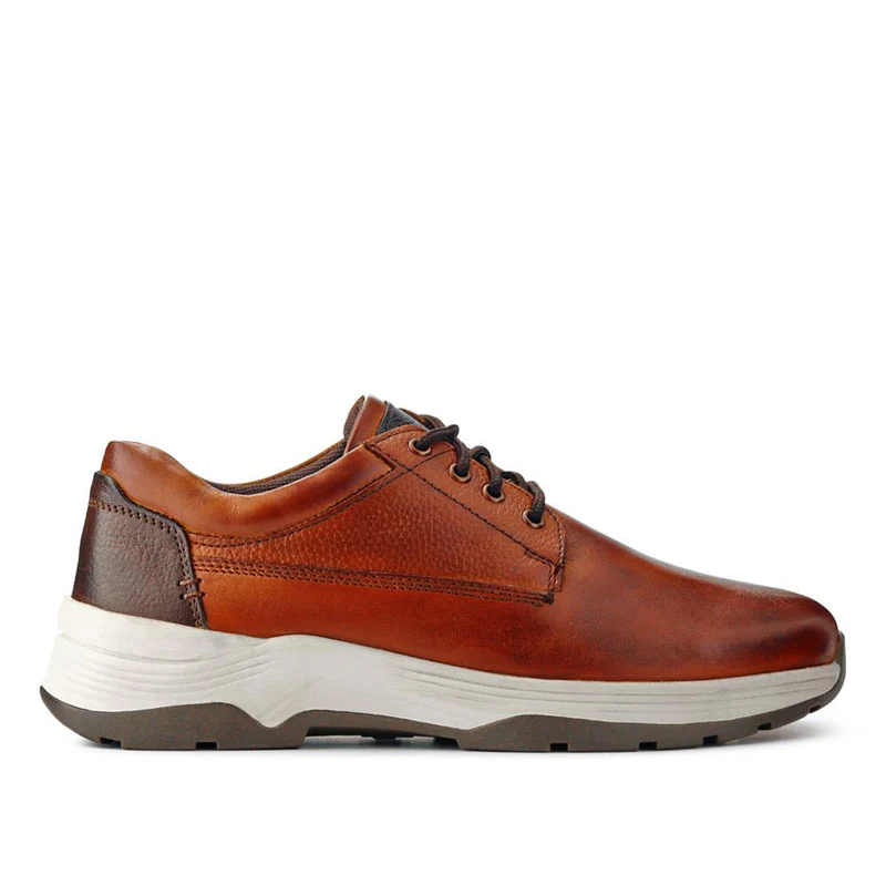 Extra-Wide Memory Foam Lace-Up Shoes - NICOLAS / 326 968 - Cognac