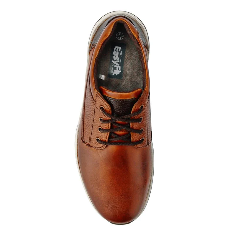 Extra-Wide Memory Foam Lace-Up Shoes - NICOLAS / 326 968 - Cognac