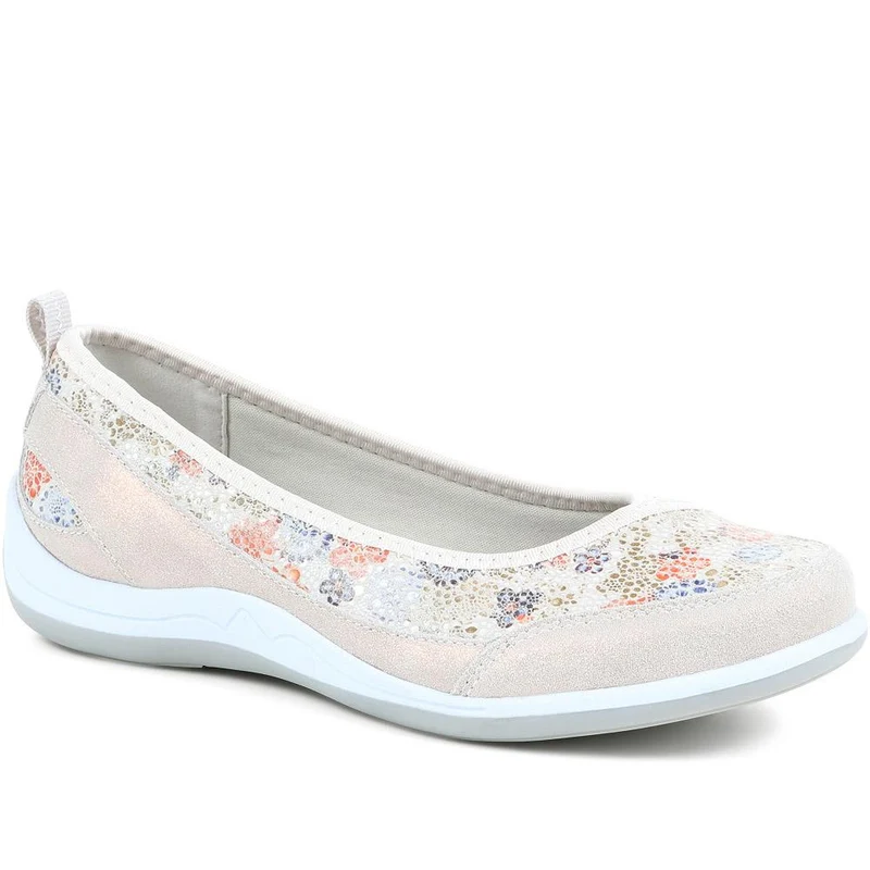 Slip-On Patterned Lightweight Pumps - BRK37007 / 323 323 - Floral