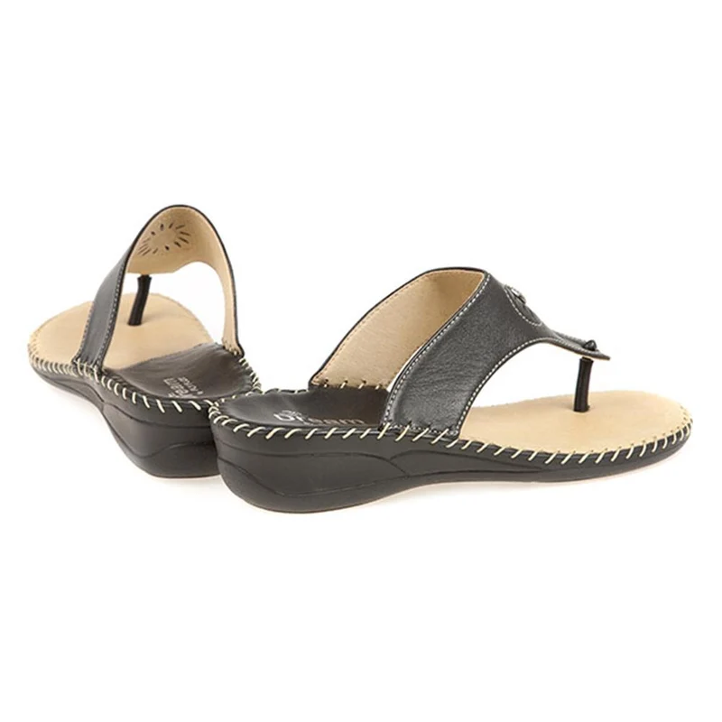 Fly Flot Leather Toe Post with Metal Centre Stud - KFFLY1901 / 146 506 - Black
