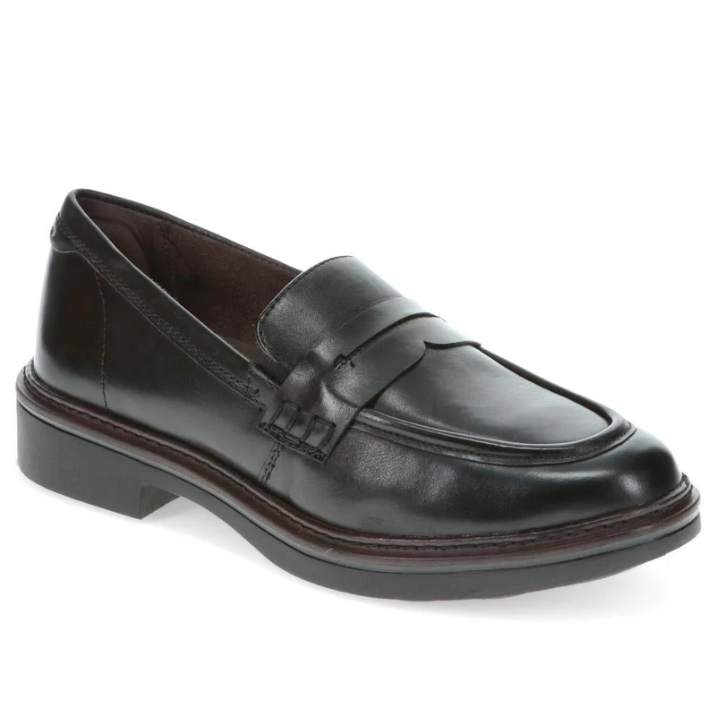 Wide-Fit Heeled Penny Loafers - JANA40504 / 326 067 - Black
